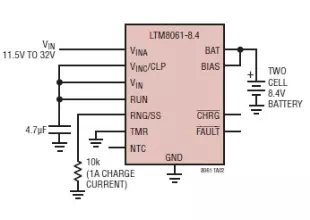 Lithium battery charger schematic circuit design using LTM8061 IC