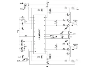 TDA7250 high power audio amplifier schematic electronic project