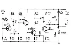 14-20dB gain simple active antenna circuit diagram