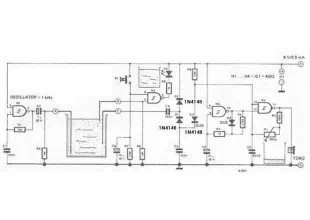 Hydro alarm circuit diagram using CMOS