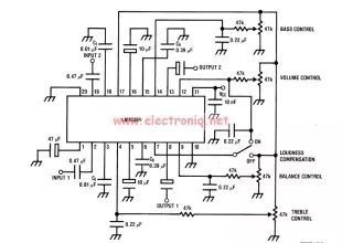 LM1036 volume controller equalizer electronic project