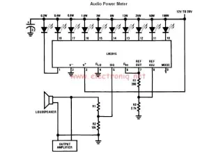 LM3915 audio power level meter circuit design electronic project