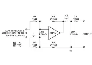 OP37 low noise microphone preamp circuit design electronic project