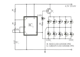 Bicolour LED flasher circuit