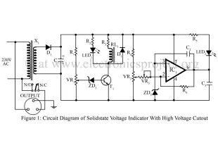 Solid state voltage indicator with high voltage cutout