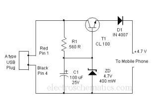 USB Cellphone Charger circuit