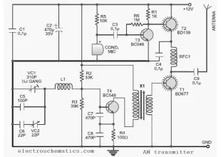 10 to 15 MHz AM Transmitter Circuit