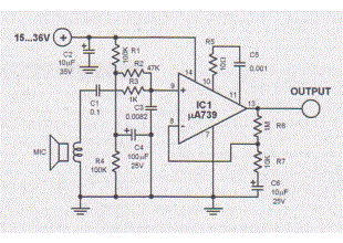 Low Voltage Microphone Preamplifier Circuit