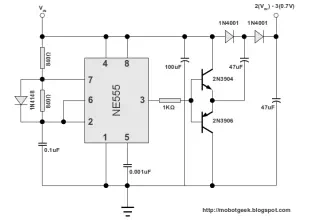 555 DC Voltage Doubler Circuit