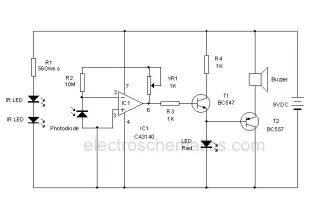 Infrared Alarm Barrier Circuit