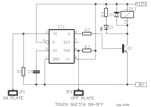 555 Touch Sensor Switch Circuit