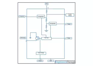 Circuit diagram for generating time delay with 555 IC