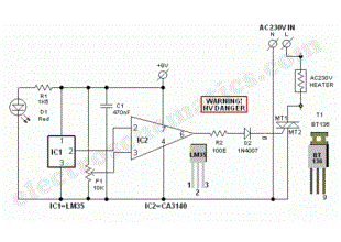 Schematic Diagram LM35 Smart Heater Controller Project