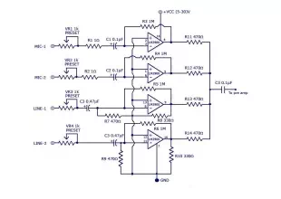 multi channel audio mixer using lm3900