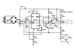 -15 Volt output regulated power supply circuit Schematic Diagram