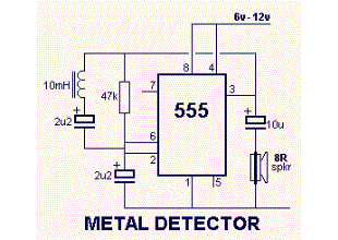 Metal detector with 555