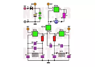 Simple Metal detector circuit with CD4030