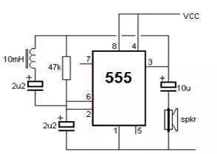 Metal detector using 555