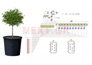 Plant-Pot Water Level Indicator Circuit