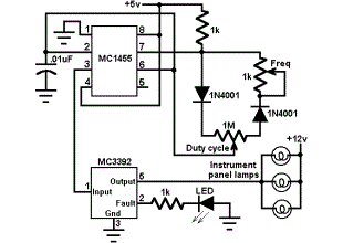 Instrument panel lamp dimmer control Circuit