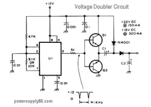 12V voltage doubler circuit