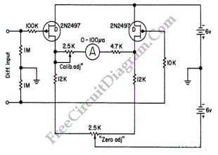 2N2497 Differential FET Voltmeter