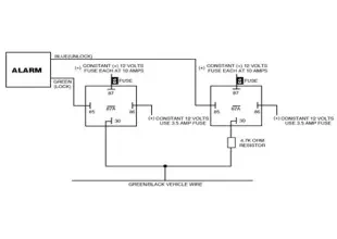 Ford Probe Single Wire Door Lock/Unlock Alarm System Circuit Schematic