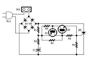 220V LED Flasher circuit diagram