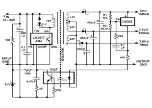 3-Output Isolated Flyback RegulatorCircuit using LM2577