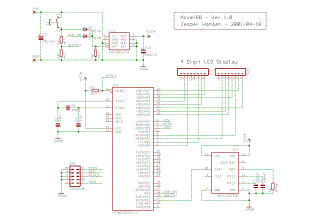 Acceleration Monitor using ADXL202 and AVR