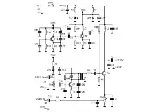 Audio/Video to UHF TV Signal Converter (Modulator) circuit diagram