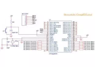 ATmega8535 Line Follower Robot circuit diagram
