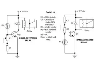 Dark and Light Activated Relay circuit diagram