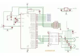 ATmega16 Line Follower Robot circuit diagram