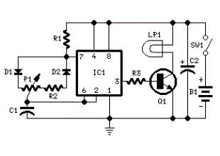 3V Lamp Brightness Controller circuit diagram