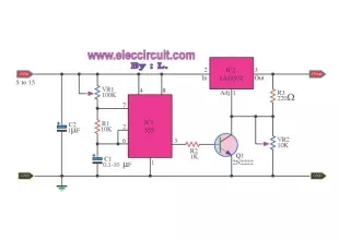 Pulse Generator by IC LM350T and 555