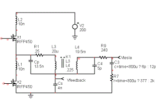 LCC configuration for Tesla Coil impedance circuit