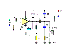 7 Watt Audio Power Amplifier Circuit Schematic
