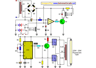 IC Controlled Emergency Light With Charger Circuit