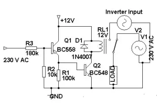 230 Volt AC To Inverter SwitchingCircuit