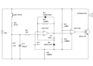 siren alarm circuit diagram usng lm358