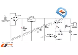 Simple battery charger circuit and battery level indicator with low battery recharge alarm