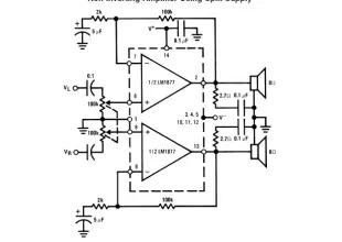 Schematic Diagram LM1877 Audio power amplifier circuit