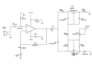 Lm318 Microphone preamplifier with tone control circuit and explanation