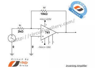 Op Amp 741 Inverting Amplifier Circuit Simulation with output wave form and working