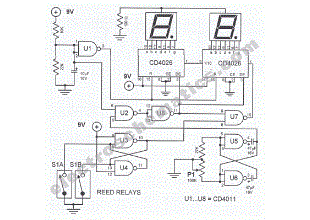 Digital Bike Tachometer Circuit Schematic Diagram