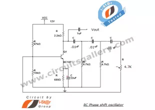 RC Phase Shift Oscillator Using Transistor (BJT): Circuit & Working