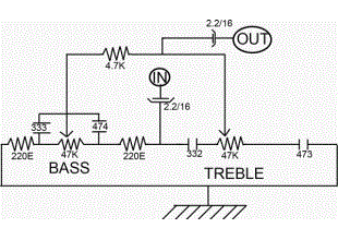 bass and treble control without any ic and transistor