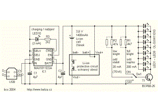 LED Flashlight circuit with MAX1811