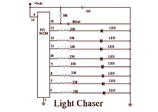 PIC Light Chaser with PIC16C84